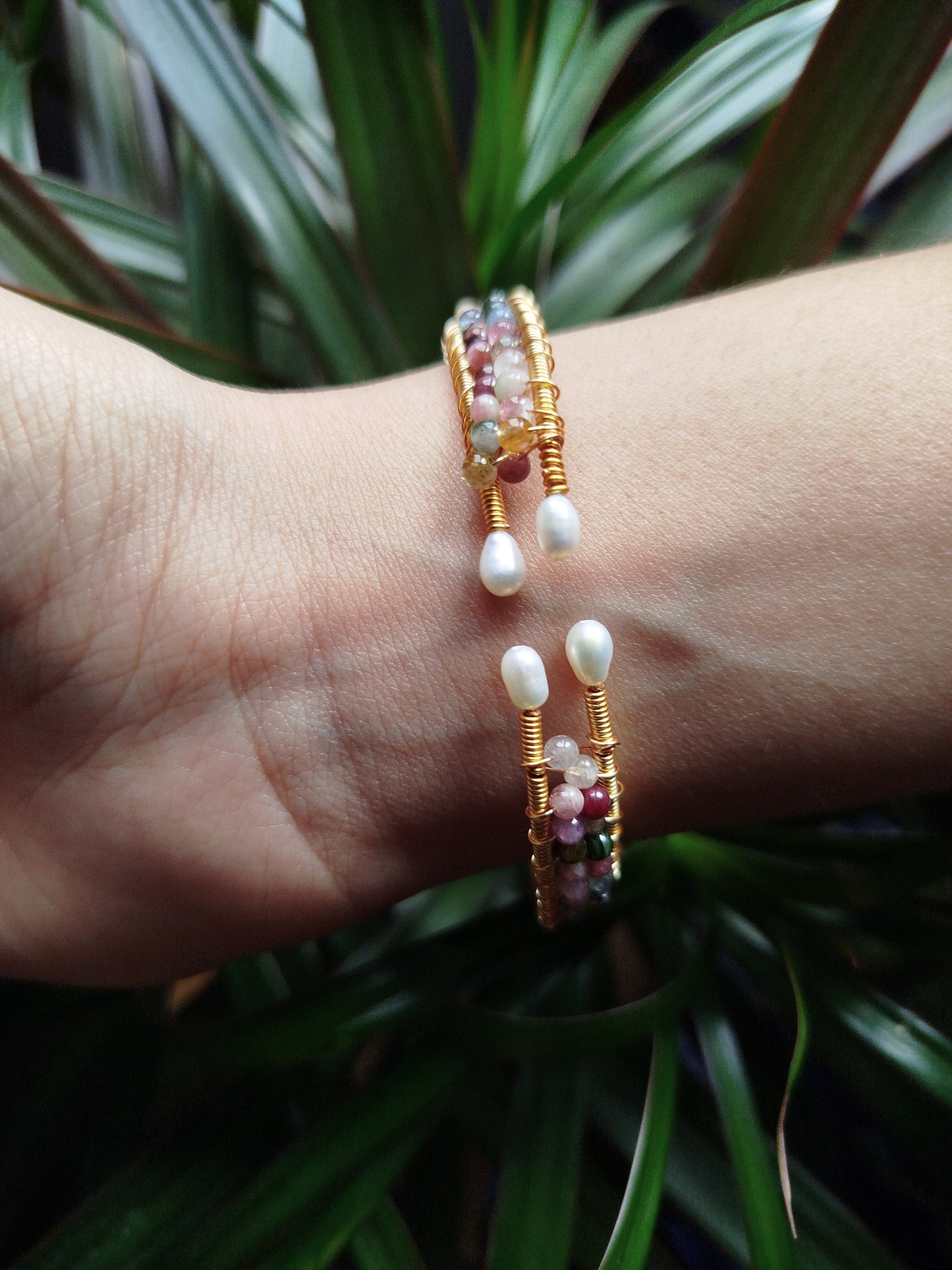 Pulseira Cristal Turmalina Colorida