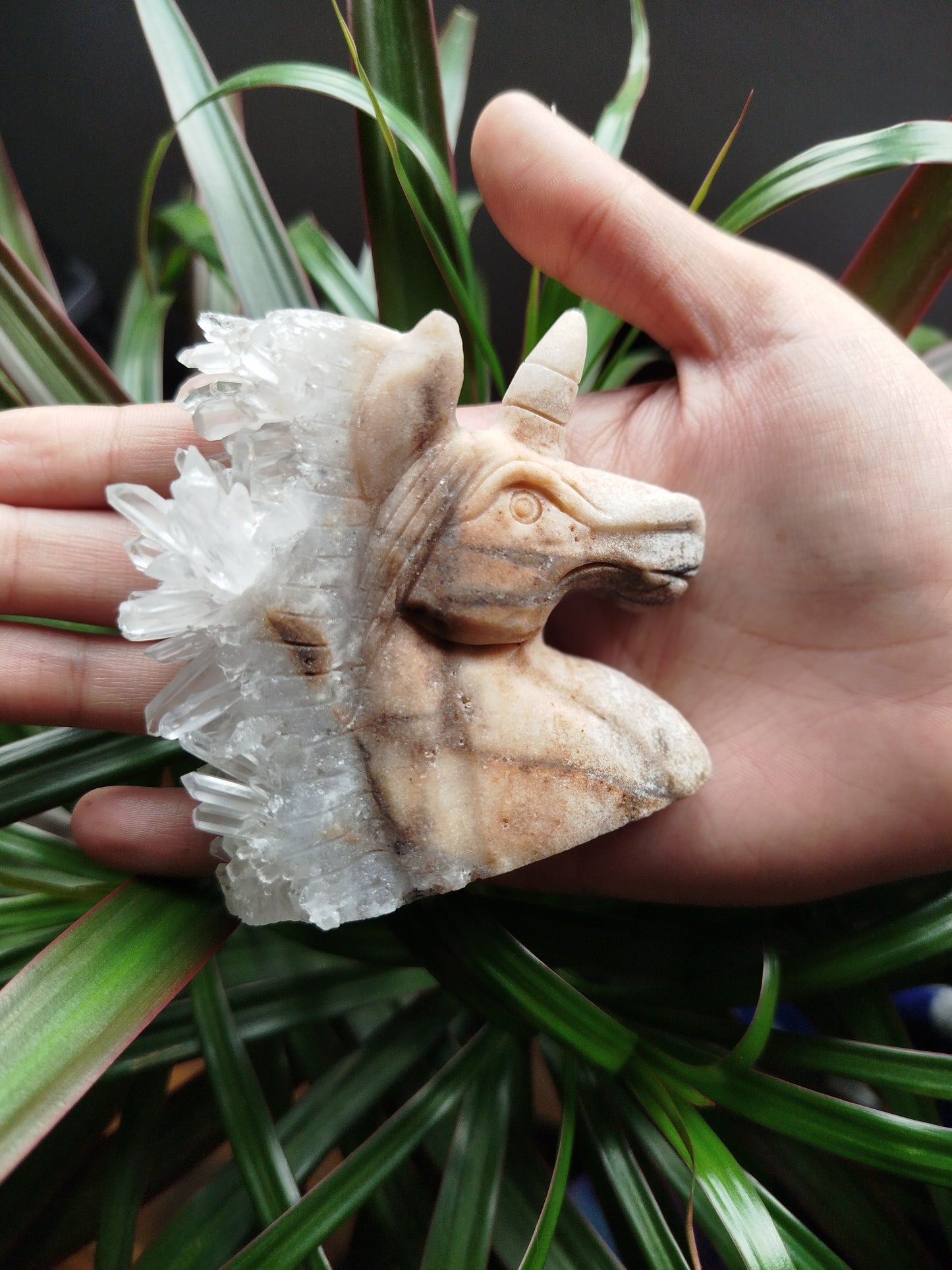 Unicórnio Cluster Quartzo Cristal