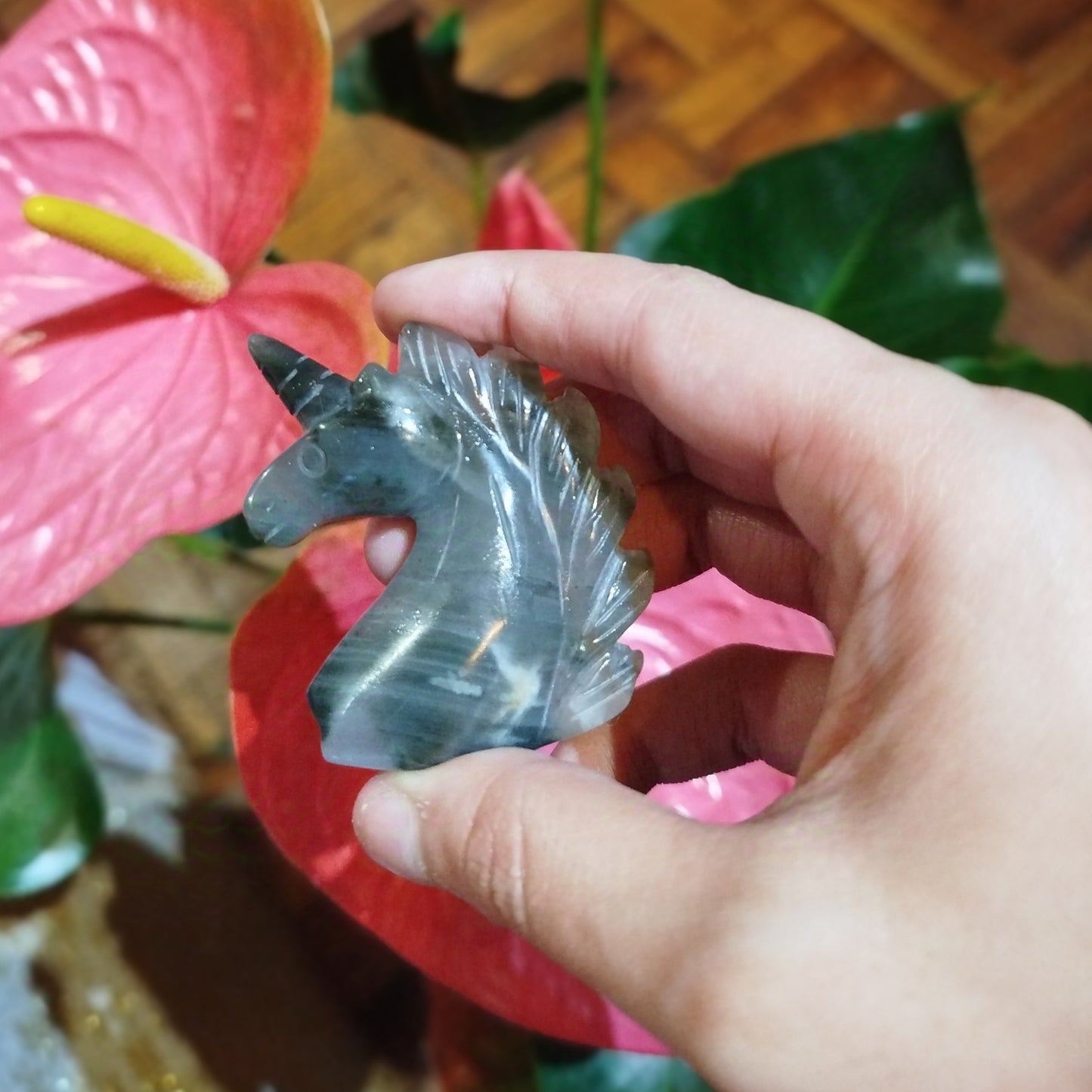 Unicórnio em Pedra Natural