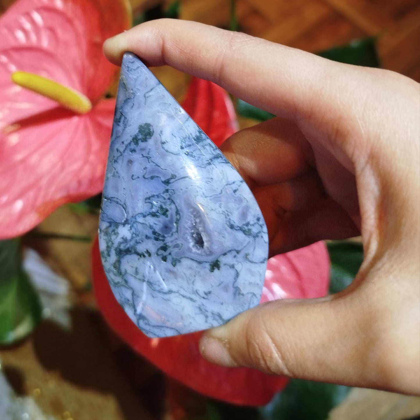 Pedra Cristal Ágata Musgo