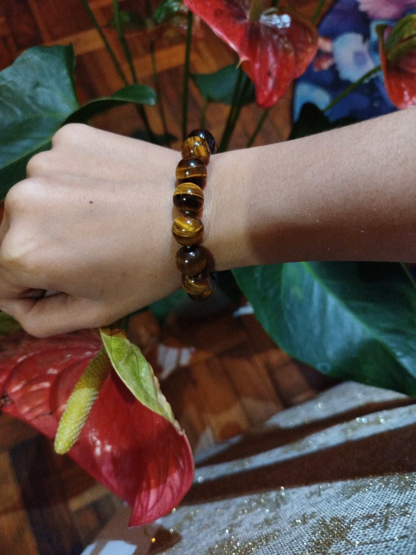 Pulseira Olho de Tigre Amarelo 12mm