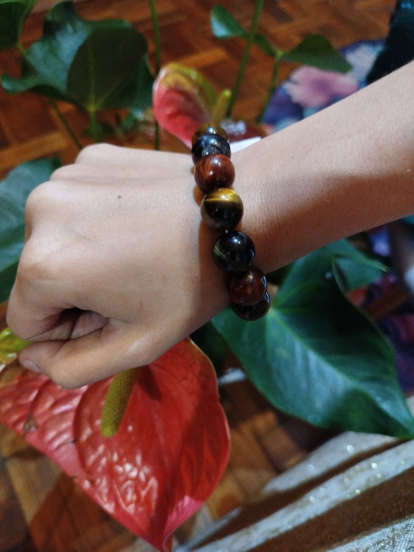 Pulseira Olho de Tigre Colorida 15mm