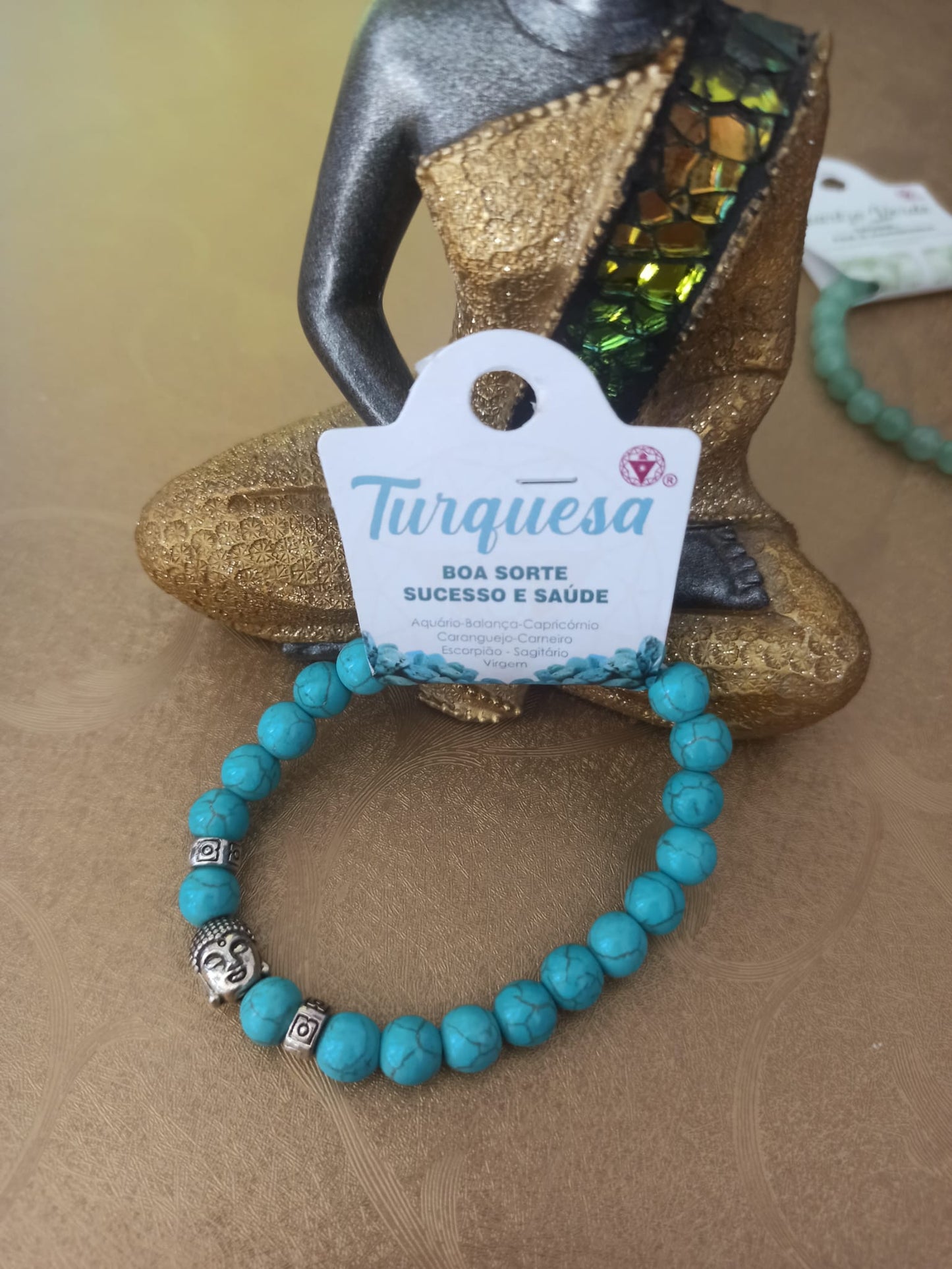 Pulseira Turquesa Com O Buda