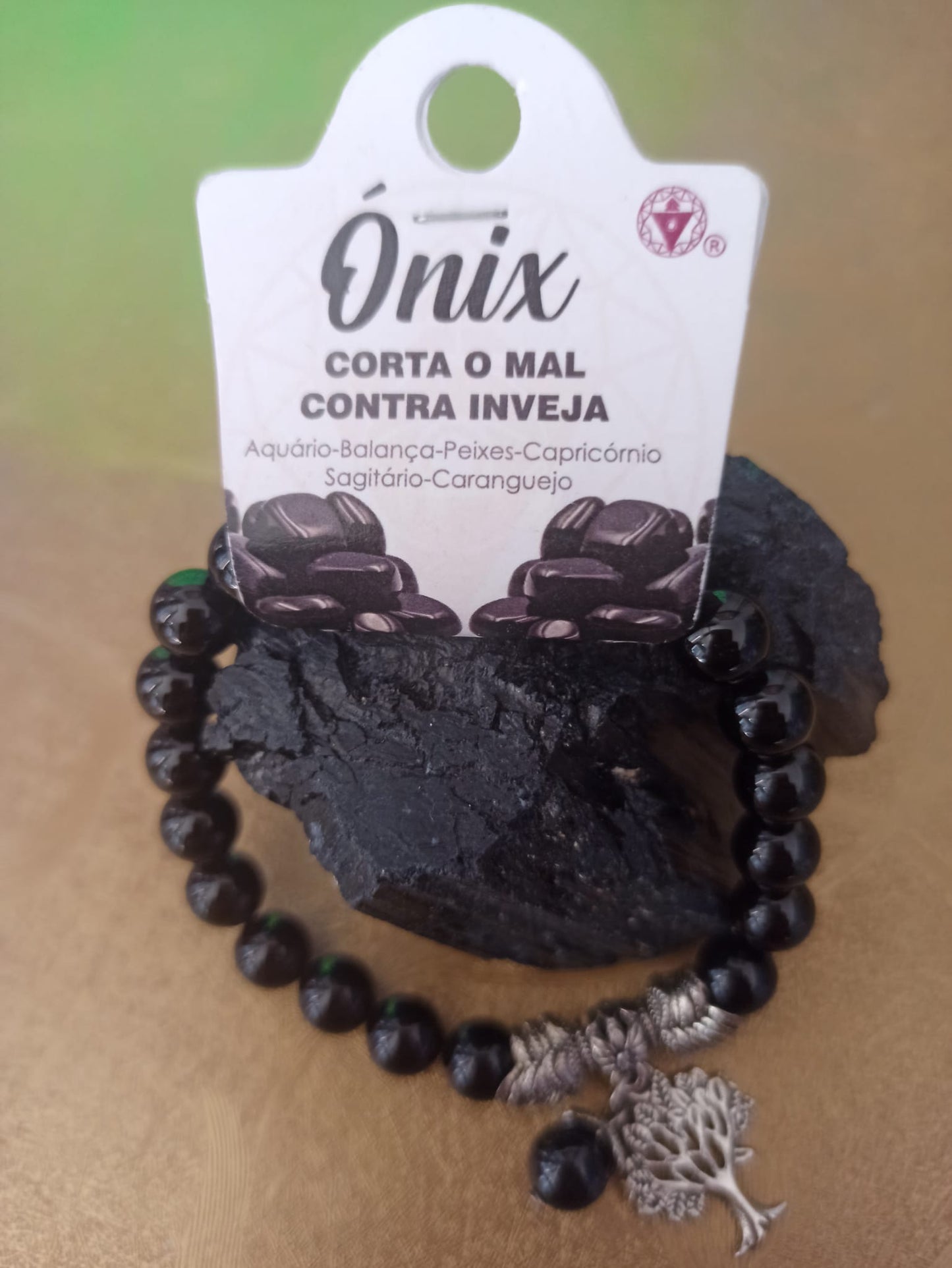 Pulseira Ónix com pendente Árvore da Vida