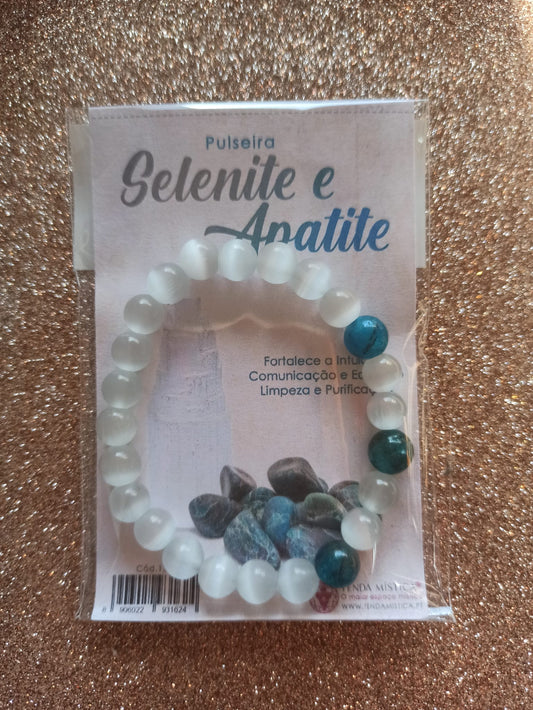 Pulseira Selenite e Apatite