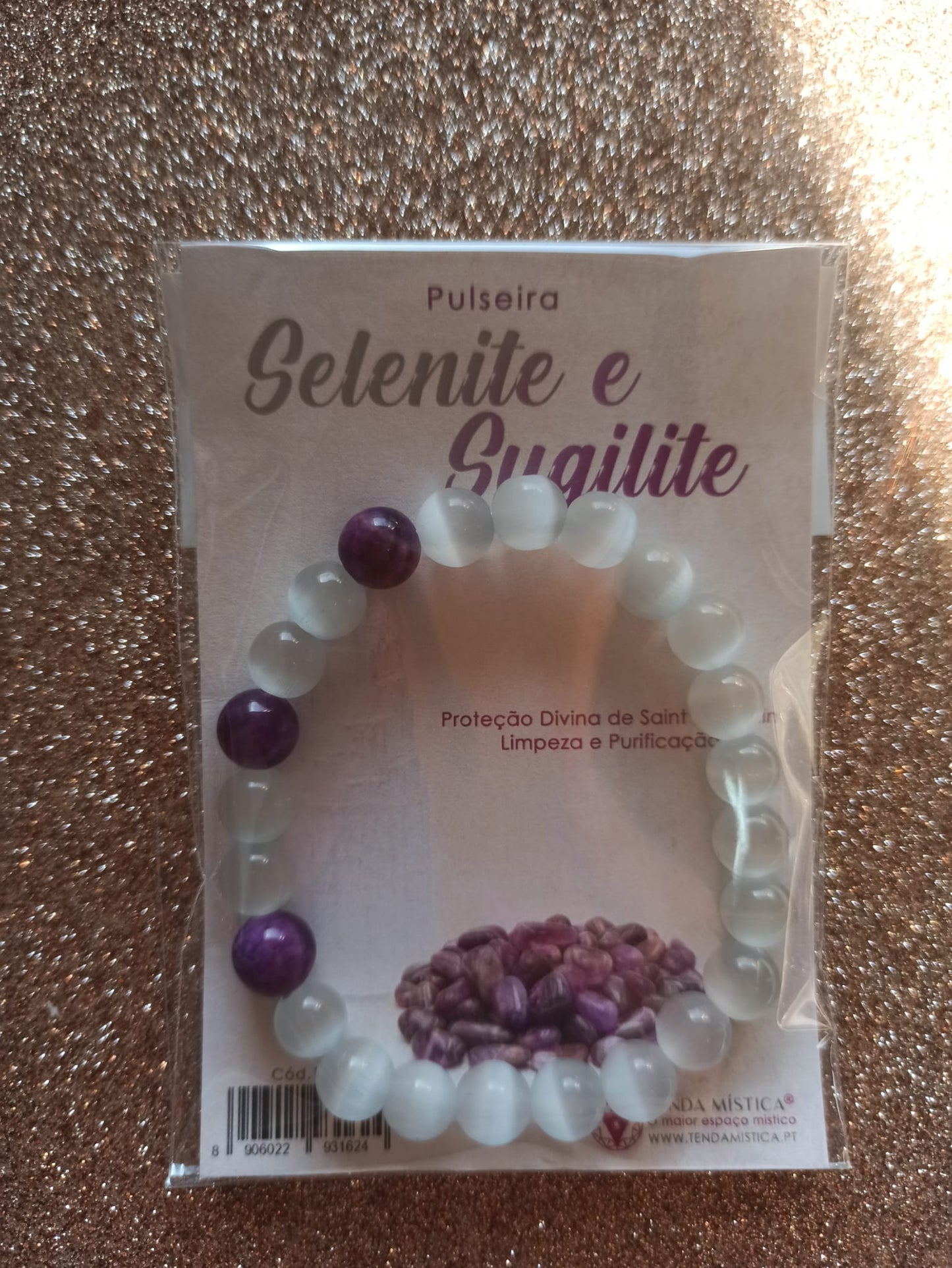 Pulseira Selenite e Sugilite