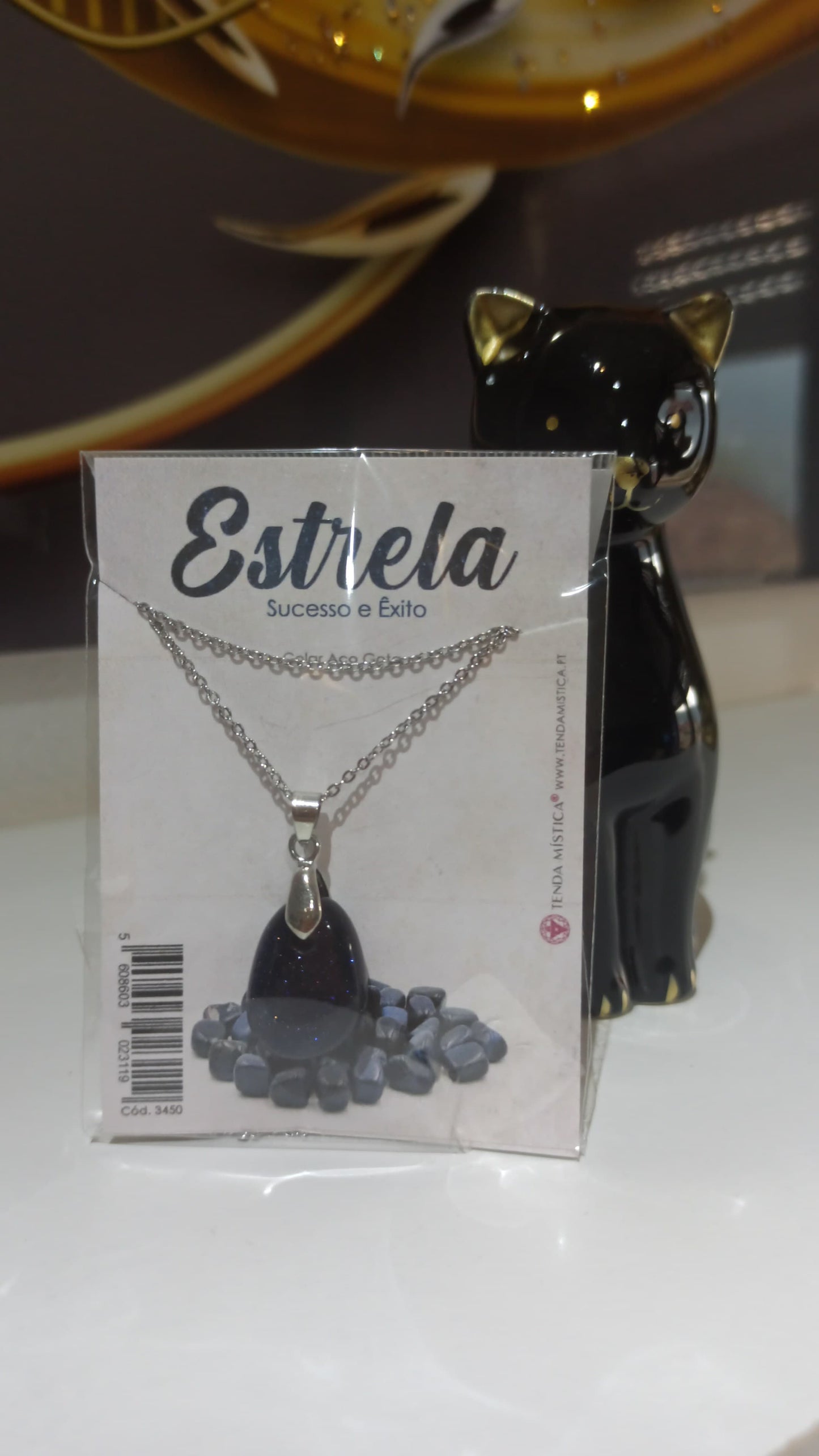 Colar Estrela de gota e aço