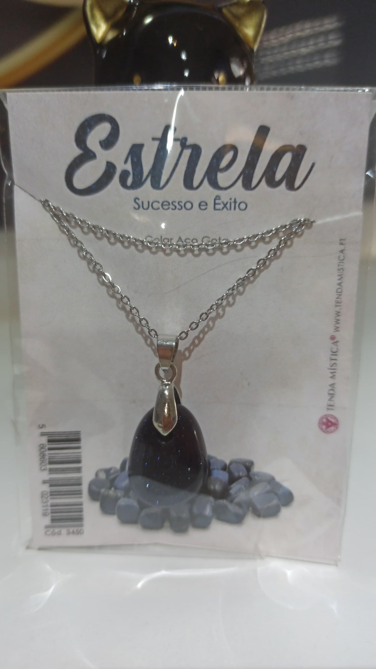 Colar Estrela de gota e aço