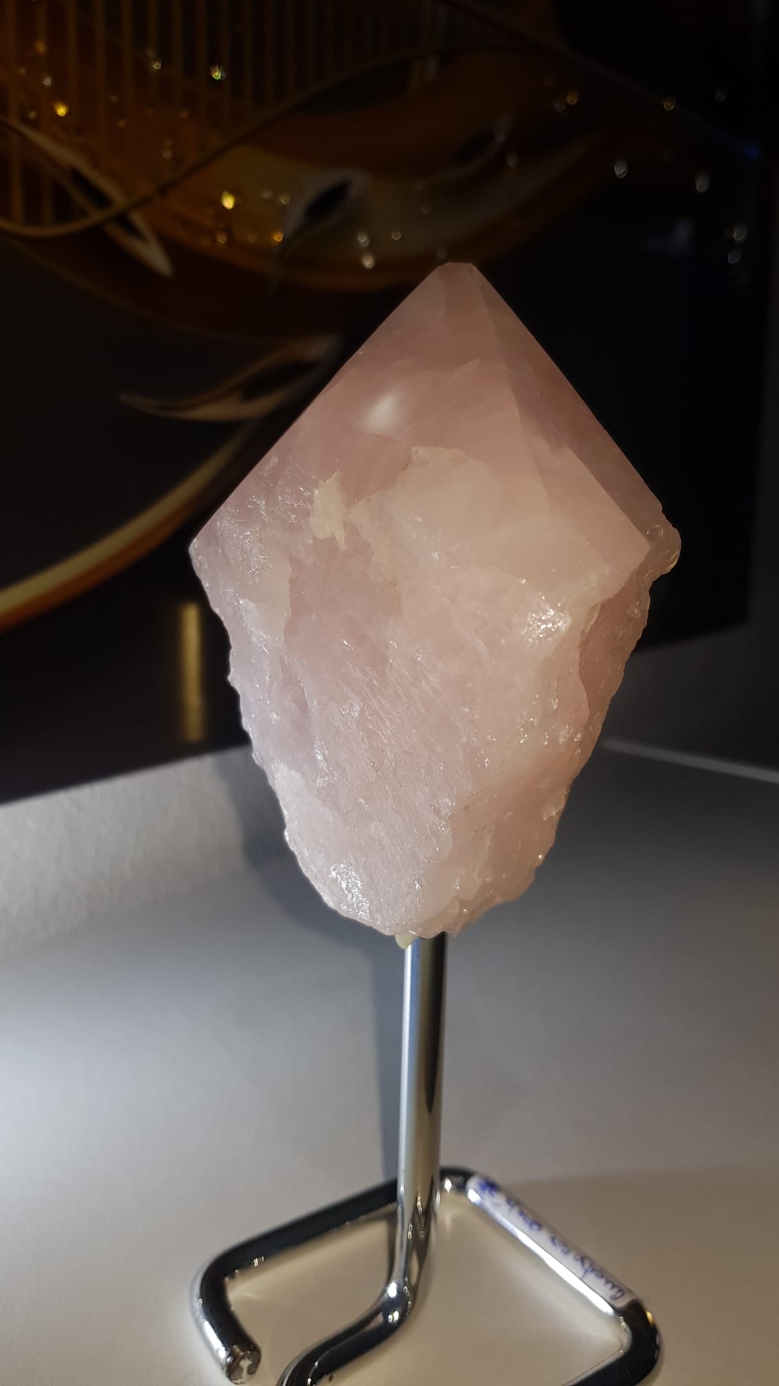 Pedra Quartzo Rosa com pé