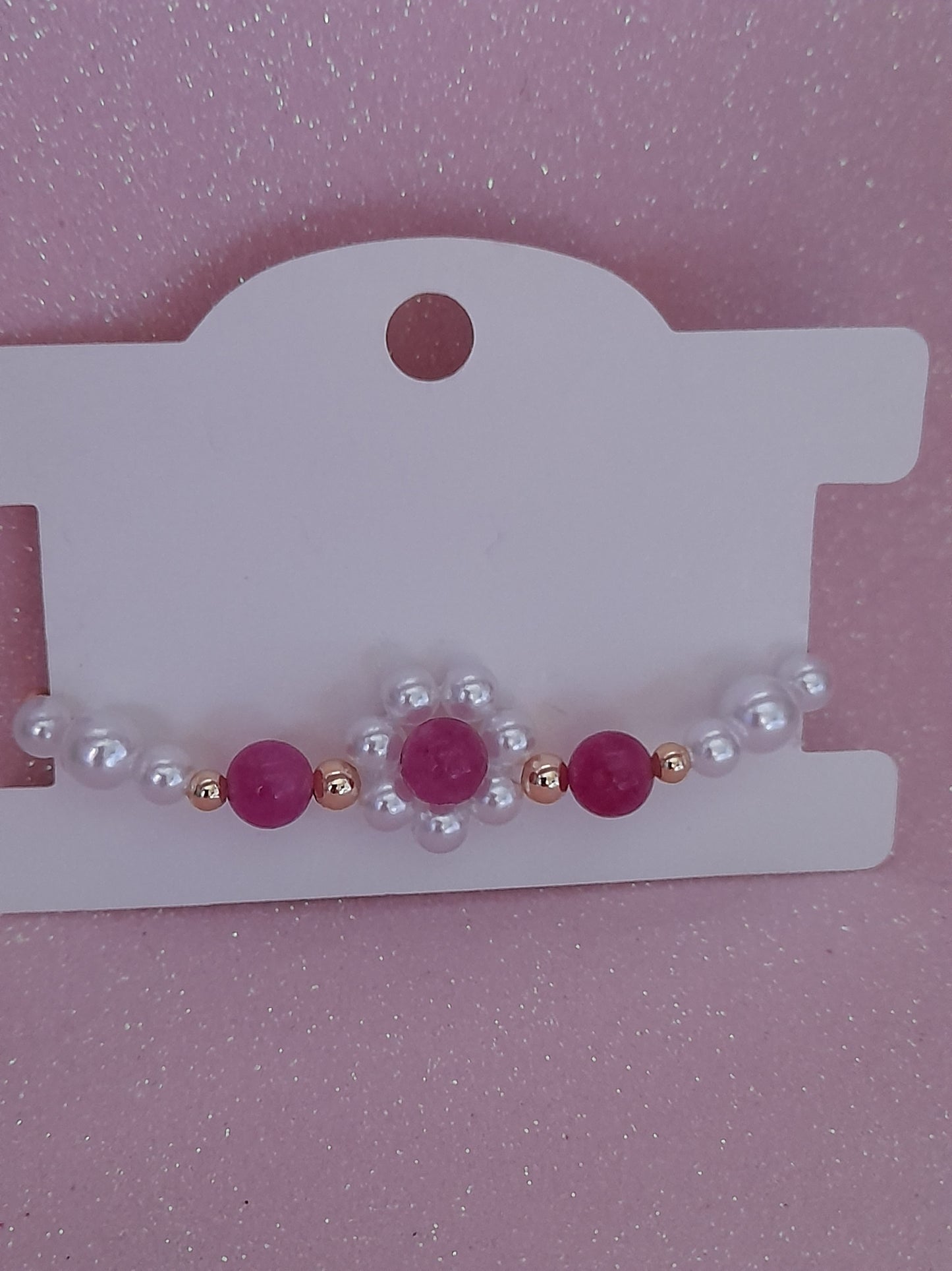 Pulseira Pérolas e Ágata Rosa